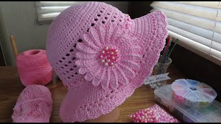 Crochet Sparkly Summer Sun Hat Part 1 [upl. by Aneerol]