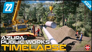 🚧 Lifting amp Laying Pipes Using Zip Line On Adventure Park ⭐ FS22 Azura Public Works Timelapse [upl. by Yeliab]