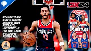 2K24 Updated Roster Offline  HD Graphics  Updated Sign amp Trade  Gameplay  Pistons Wizards Trade [upl. by Lanta]