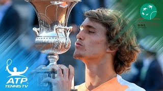 Alexander Zverev beats Novak Djokovic to win first Masters 1000 title  Rome 2017 Final Highlights [upl. by Millicent]