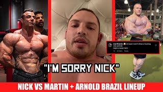 Martyn Ford Vs Thor  Apology to Nick Walker Martin Fitzwater  Arnold Classic Brazil Lineup [upl. by Kerrie174]