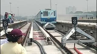 Kolkata metro rake dashes in to buffer while conducting emergency Braking test at Joka Depot [upl. by Nefen]