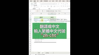 EXCLE又出新函數了，TRANSLATE可以翻譯各國語言 excel office 上班族 excel教學 [upl. by Eseerehc43]