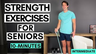 Strength Exercises For Seniors  10 Minute Upper Body Bands And Weights [upl. by Ahsyek]