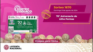 SORTEO ZODÍACO No 1670 Celebrando el 70 Aniversario de LITHO FORMAS [upl. by Resneps]