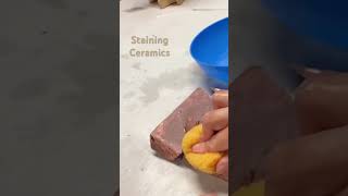 Staining with Iron Oxide ceramic ceramicsart pottery ceramicart clay potteryart shortvideo [upl. by Beryle]