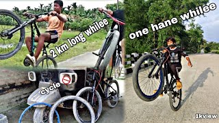 🔥cycle 2km long whilee and one hane whilee MTB MTBRIDERS299 stunt video virel [upl. by Ahseral]