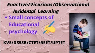 Vicarious learning Social learning  Observational learning  Enactive learning  Learning concepts [upl. by Kapor]