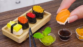 Making the Miniature Sushi at Home  Amazing Tiny Japanese Street Food by Miniature Cooking [upl. by Nakasuji439]