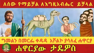 ለሰው የማይቻል ለእግዚአብሔር ይቻላል  ግመልን በመርፌ ቀዳዳ አሾልኮ ያሳለፈው ሐዋርያ  ሐዋርያው ታዴዎስ [upl. by Walcoff]