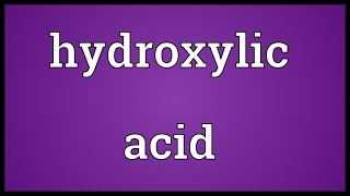 Hydroxylic acid Meaning [upl. by Decato270]