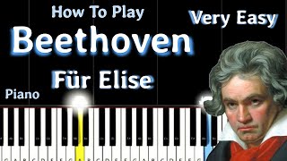 Fur Elise  Beethoven  EASY Piano Tutorial [upl. by Menzies266]