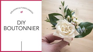 How to make a boutonniere easy DIY tutorial by Bloom Culture Flowers [upl. by Neleh121]