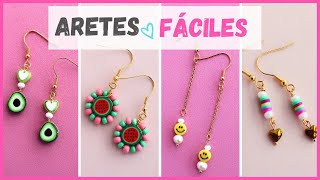 💛 Aretes fáciles y BONITOS de hacer aprende a hacer aretes de bisuteria con alambre y piedras [upl. by Wiedmann]