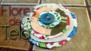 Broches con flores de tela para  hair flowers clips ♥ [upl. by Ynnelg]