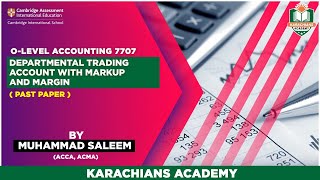 711021 OctNov 2019 DEPARTMENTAL TRADING ACCOUNT WITH MARKUP AND MARGIN [upl. by Eilata]