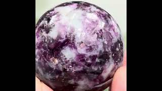 Purple Mica Lithium Lepidolite Sphere High Grade Crystal Ball 178g 50mm [upl. by Ahsinwad]