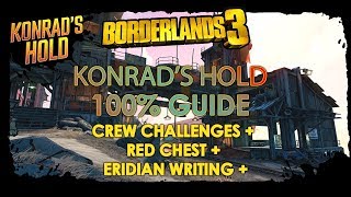 Borderlands 3  Konrads Hold 100 Crew Challenges  Red Chest  Eridian Writing Guide [upl. by Randal]