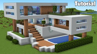 Minecraft How to Build a Modern House Tutorial Easy 39 [upl. by Booze634]