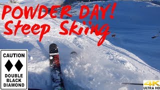 POWDER DAY STEEP SKIING at WhistlerBlackcomb in 4K [upl. by Ynafetse]