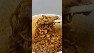 eating yakisoba buldak ramen with natto asmr koreanfood [upl. by Arin]