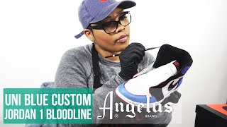 NEW PAINT 🎨 Custom Uni Blue Air Jordan 1 Bloodline  Angelus Custom Shoes [upl. by Jordon81]