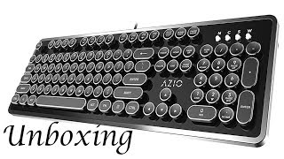 Unboxing Azio MK Retro Typewriter Keyboard [upl. by Curtice]