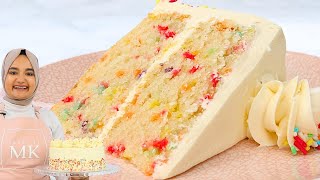 Youve never had a FUNFETTI CAKE like this before Super soft funfetti cake recipe from scratch [upl. by Zared]