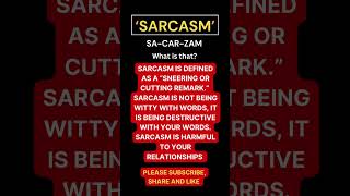 quotThe Dark Side of Sarcasm How It Can Hurt More Than You Thinkquot Sarcasm DestructiveSarcasm [upl. by Ramhaj]