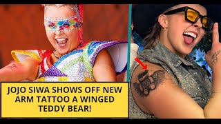 JoJo Siwa Shows Off New Arm Tattoo A Winged Teddy Bear [upl. by Maroj]