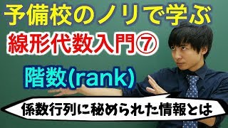 【大学数学】線形代数入門⑦連立方程式：階数【線形代数】 [upl. by Dranel229]