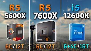 Ryzen 5 7600X vs 5600X vs i512600K  Test in 9 Games [upl. by Mcnair]