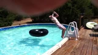 Backflip off pool ladder [upl. by Swee]