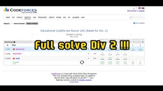 Codeforces Lần đầu full solve Div 2  Top 10 thế giới ✔ [upl. by Cosmo]