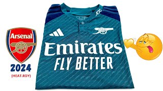 Arsenal football jersey THIRD kit 20232024 Player Version Unboxing amp Review  ASMR [upl. by Hakym583]