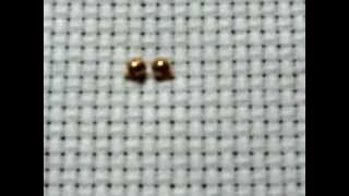 Stitching Beads on Cross Stitch [upl. by Kehsihba]