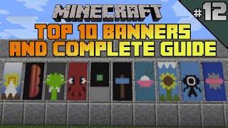 Minecraft top 10 banner designs Ep 12 With tutorial [upl. by Mure624]