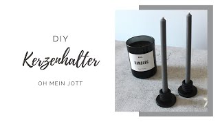 DIY Kerzenhalter aus Modelliermasse und Holzringen [upl. by Yuma647]