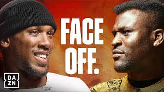 Anthony Joshua vs Francis Ngannou Face Off [upl. by Ahseryt]