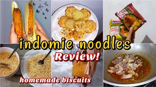 Indomie noodles review  Homemade biscuits  Eman hassan [upl. by Atthia]