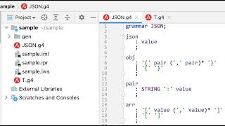 ANTLR4 Intellij Plugin  Grammar Editing  Refactoring [upl. by Nickolas293]