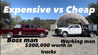 Comparing CHEAP vs EXPENSIVE FLAT BEDS Ram 3500 and Ram 5500 Cummins [upl. by Atinehc]