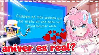 PREGUNTAS MUY INCOMODAS ANIVER ES REAL PARTE 2 🥰👀 PELEA Y BESITO ROBADO XD 🍓 ANIELICA ROBLOX [upl. by Ecirum]