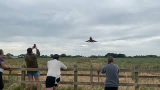 Way too low insane 22 eurofighter typhoons landing at RAF coningsby 17 th June 2023 [upl. by Redman]