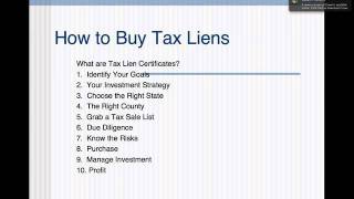 How to Buy Tax Liens and Tax Lien Certificates [upl. by Notnek]