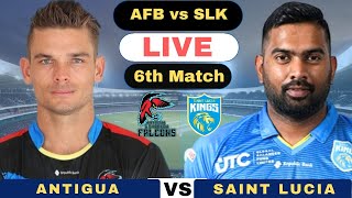 CPL Live Antigua and Barbuda Falcons vs Saint Lucia Kings  ABF vs SLK Live 6th Match CPL T20 2024 [upl. by Nylrebmik]