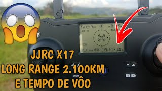 JJRC X17 LONG RANGE E TESTE TEMPO DE VÔO DRONE COM GIMBAL 2 EIXOS GPS CÂMERA 6K [upl. by Ovatsug]