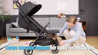 Costway OneHand Folding Portable Lightweight Baby Stroller with Aluminum Frame [upl. by Avron]