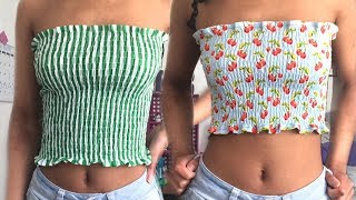 How to Make a Smocked Tube Top Shirring  Sewing with Key [upl. by Graig]