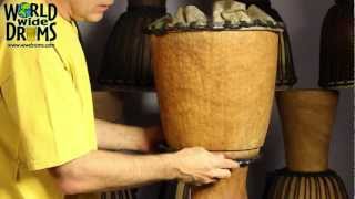 Djembe Repair amp Rehead  Relacing or Installing Ropes on Djembe Drum [upl. by Earized]